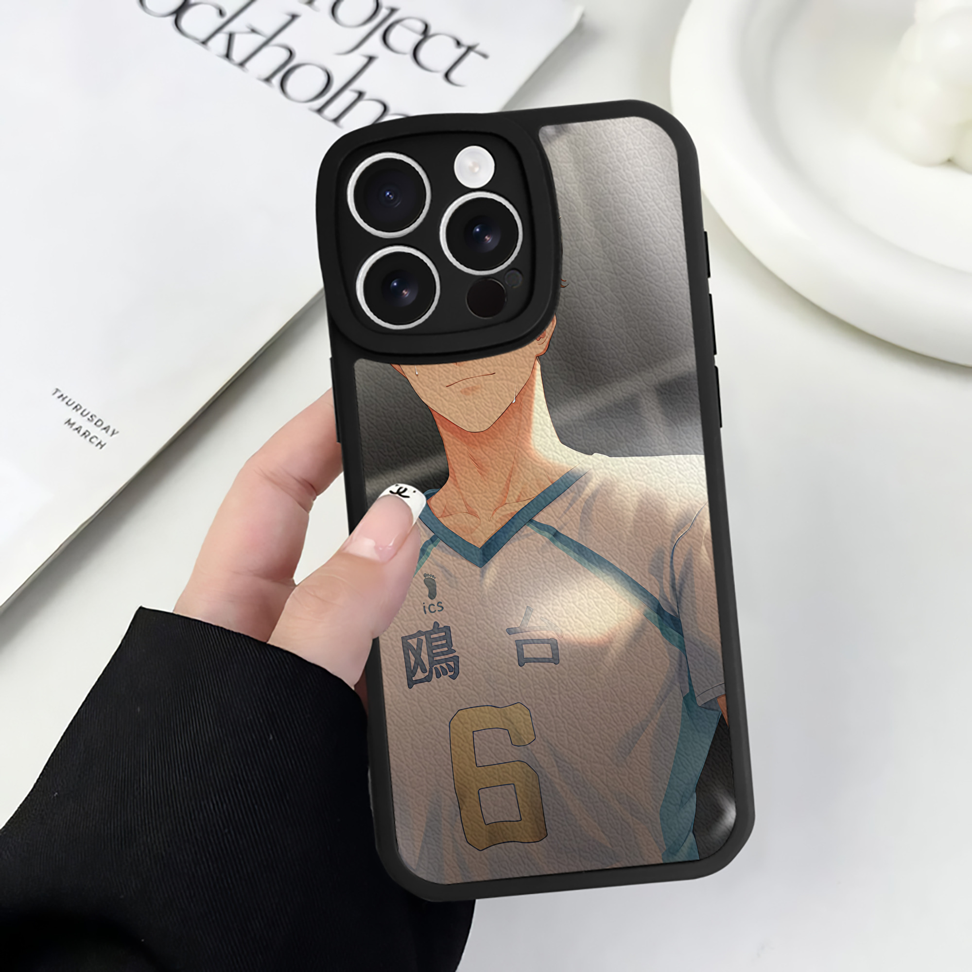 （画像用） ハイキュー!! Haikyu!! 【iPhone 16シリーズ対応】シリコンスマホケース（レザー調） 材質：シリコン